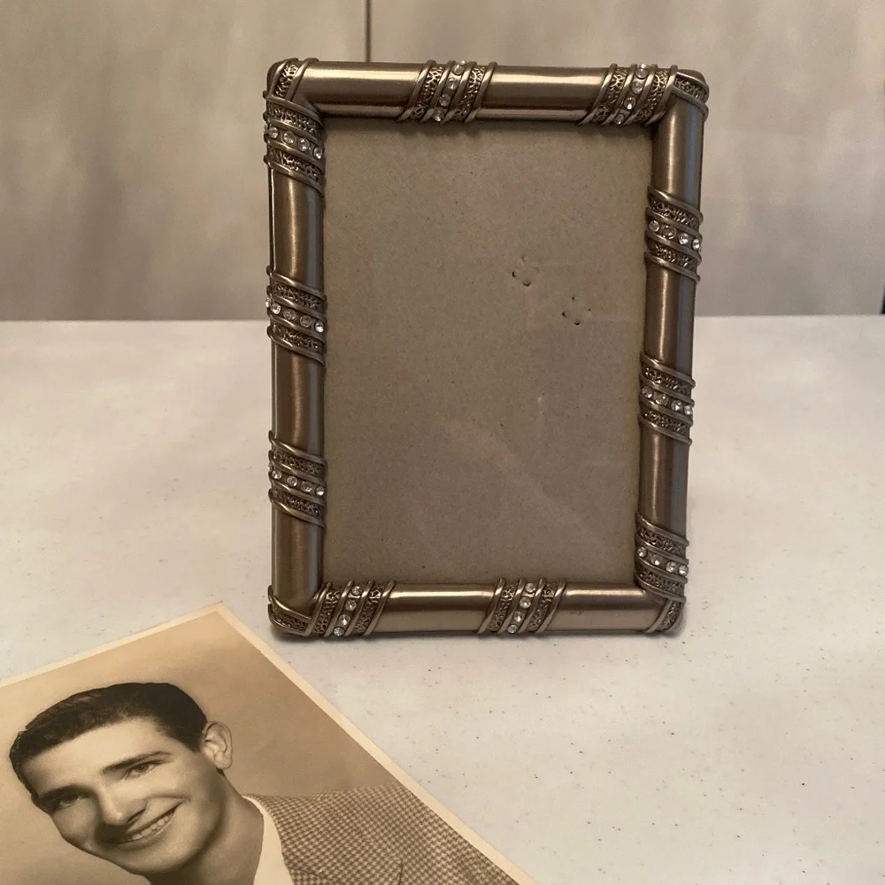 Carr Frames - Satin Nickel Picture Frame with Crystals